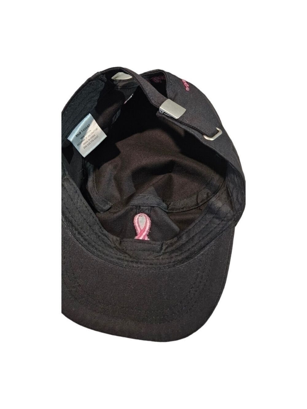 Ladies Support the Cure Black and Pink Hat - Picture 12 of 15